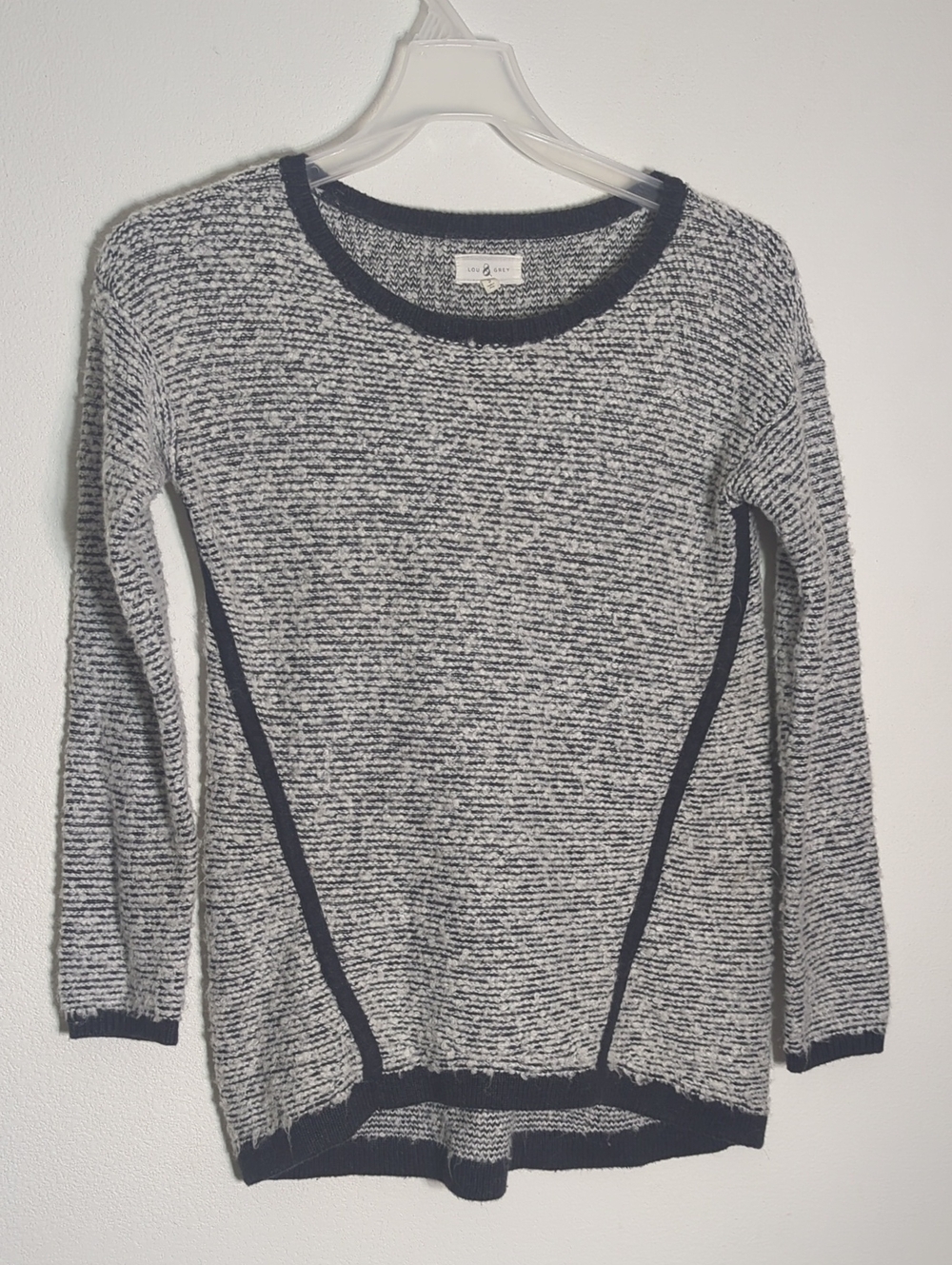 Lou & Grey Women's Sweater Cozy Hygge Quiet Luxury Old Money Neutral Grey Small